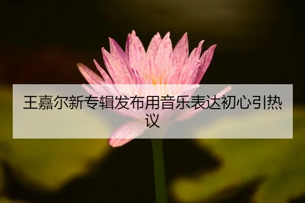 王嘉尔新专辑发布用音乐表达初心引热议